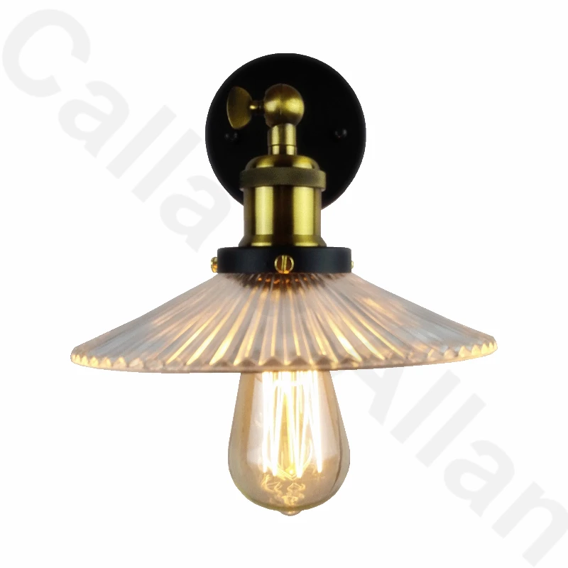 

Retro Nordic LOFT Industrial glass shade Wall Lamp Single lamp fixture Living Room Restaurant Bedroom industrial brass Wall Lamp