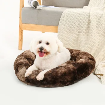 

Plush Round Cat Bed House Vast Mat Cushion Soft Warm Calming Sleeping bed for cat dog beds for small dogs