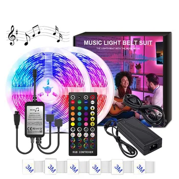 

5050 LED Neon Strip Light 12V Music Sync Set Dream Color LED Strip Package IR Remote Controller Christmas Strip Room LED Strip