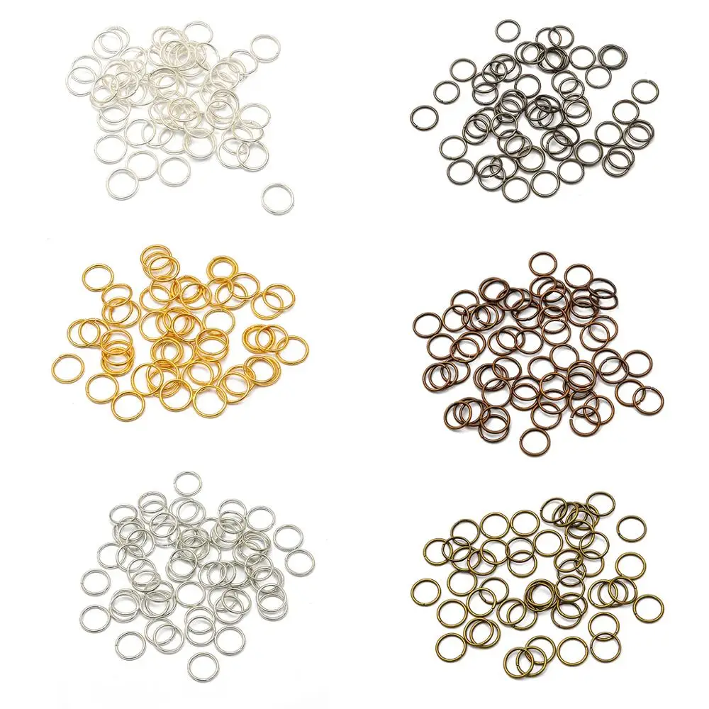 5-500pcs/lot 3-20mm Metal Single Loops Open Jump Ring & Split Ring Connectors For DIY Jewelry Making Findings Supplies