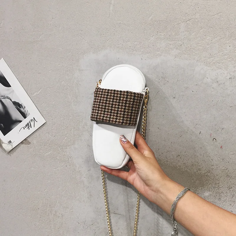 

JIULIN Style Summer 2009 Personality Collision Checker Bag Girl Slant Mini Chain Bag