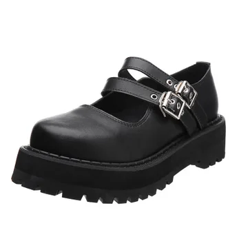 

Cosplay Halloween Retro Platform Shoes Female Harajuku Lolita Leather Shoes JK Uniform Shoes LO Buckle Platform Shoes