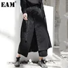 Low Price Leg-Pants EAM Spring Trousers Women Loose Black High-Elastic Wide Fashion Vent Waist 32920422182