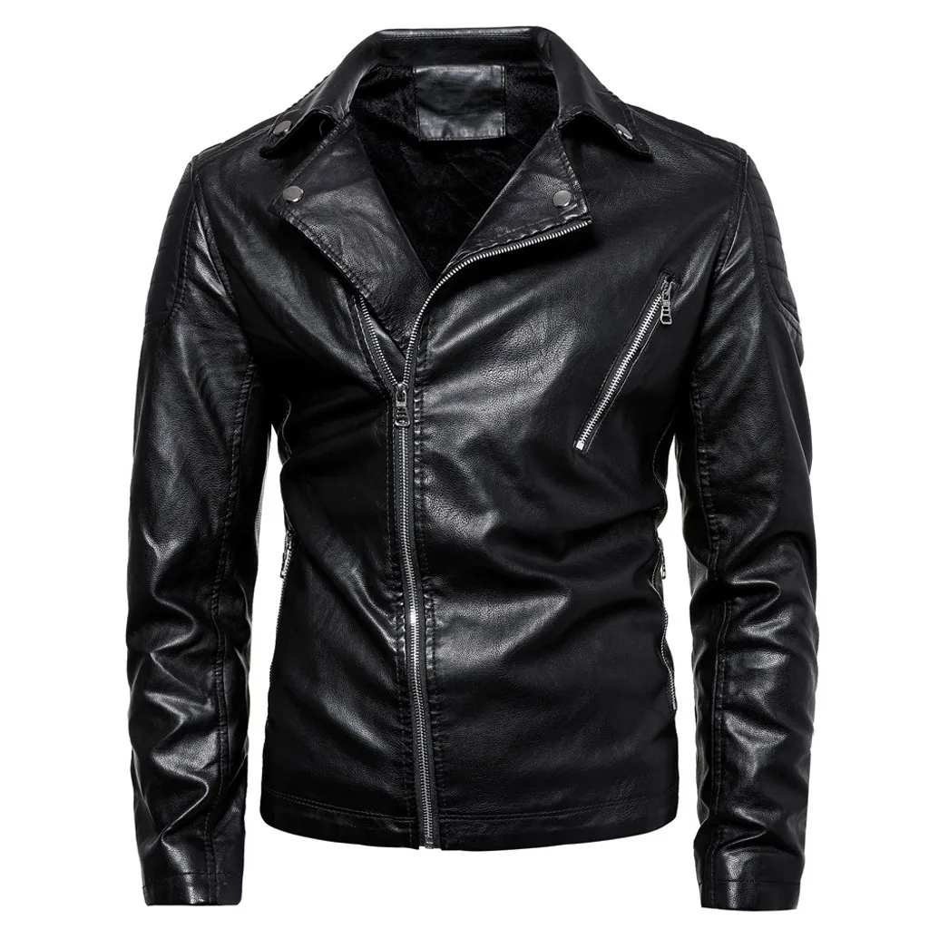 Tide Jaqueta Masculino роскошная кожаная куртка Мужская винтажная крутая куртка с длинным рукавом Осень Зима стоячий воротник Клубное пальто