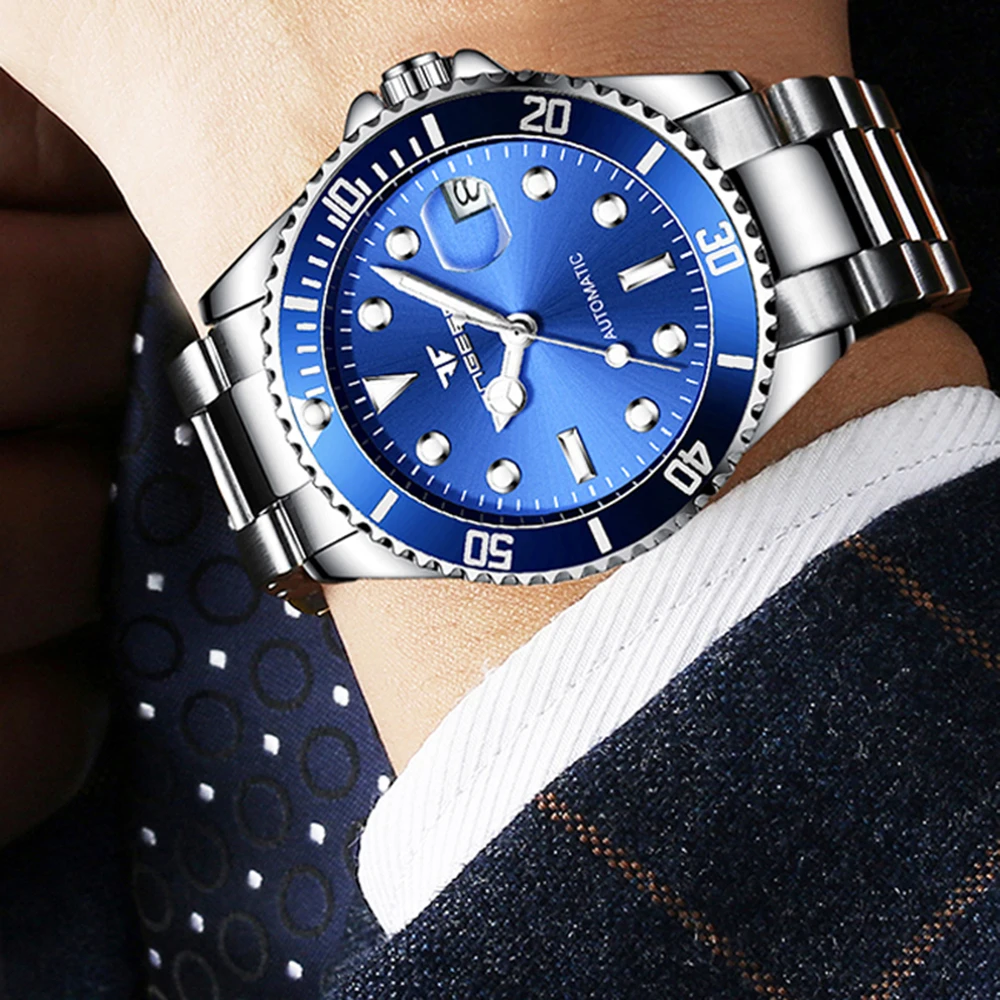 Men Mechanical Watches Top Brand Luxury Steel Wristwatch Male Clock Tourbillon Relogio Masculino hot Watch Automatic Watch
