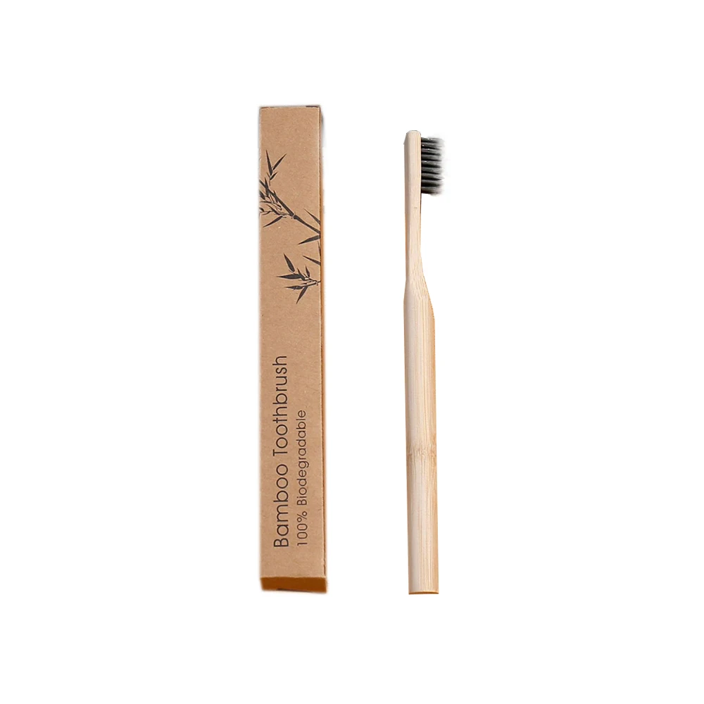 Round Handle Bamboo Toothbrush Bamboo Charcoal Soft Bamboo Fiber Bristle Single Kraft Carton Packaging Adult Children Toothbrush - Цвет: ZHGZ15171