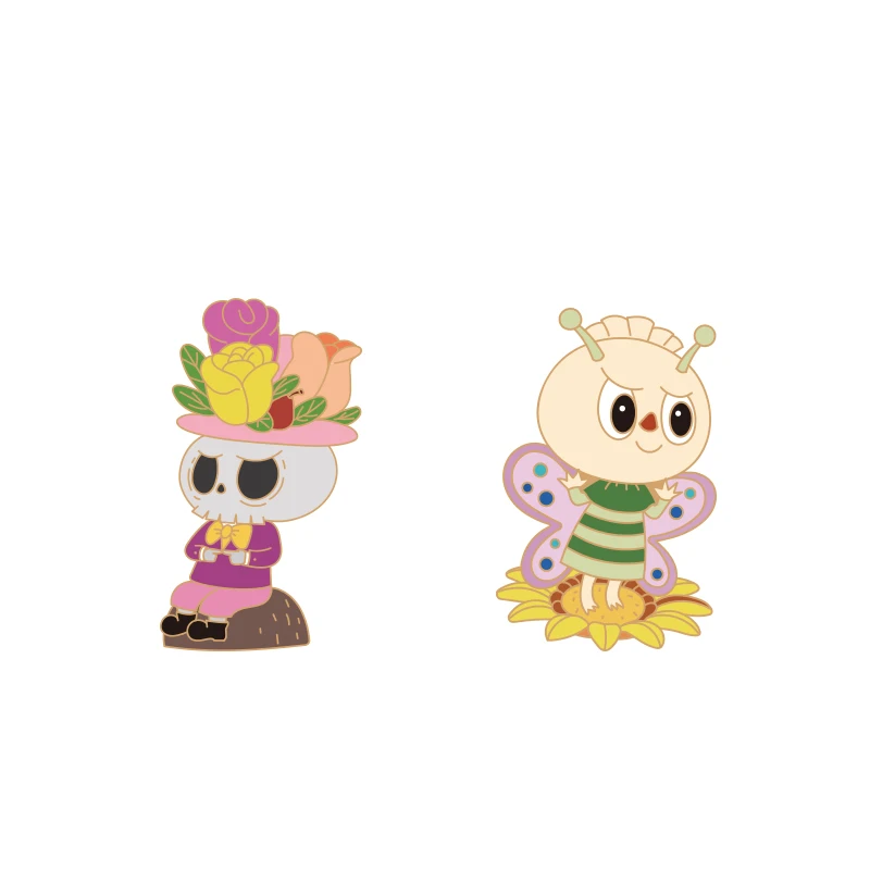 POP MART The Monsters flower elves металлический значок глухая коробка Случайная подарок