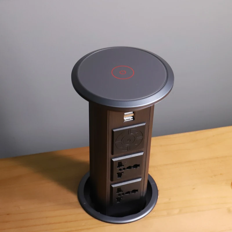 

electric Motorized power outlet kitchen pop up socket with bluetooth and wireless charging/waterproof intelligent pop up socket