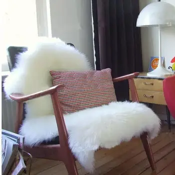 

5 Chair Cover Seat Pad Soft Carpet Hairy Plain Skin Fur Plain Fluffy Area Rugs Bedroom Faux carpet Mat Muzzi 002 4sizes