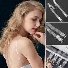 Invisible Clear Bra Strap Non-Slip Adjustable Soft 10/25/50 Pair Transparent Shoulder Strap for Women TC21