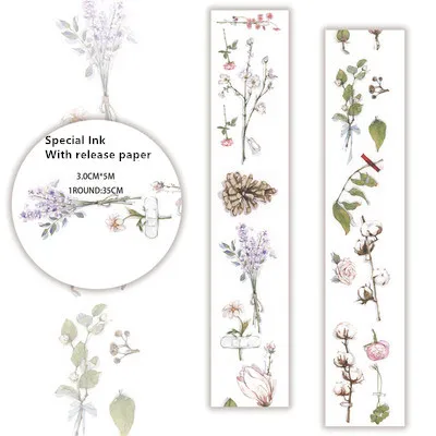 

Plant/flower 3cm*5m Special Ink decoration washi tape DIY planner scrapbooking Sticker masking tape With release paper