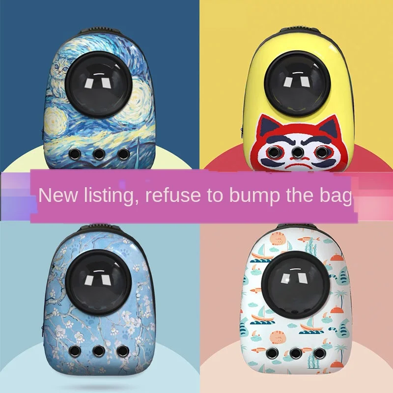 

Cat carrier backpack Pet backpack Cat bag space capsule double shoulder Pet backpack go out carrying bag dog backpack