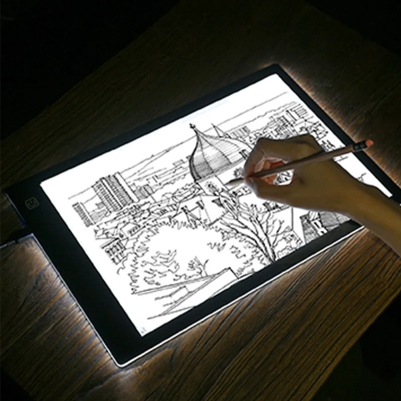 

A4 LED Drawing Board Light Box Slim Tracing Pad Copy Tattoo Art Craft Stencil Light Weight*