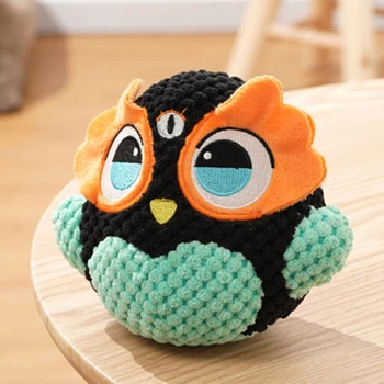 

4 Pcs Soft Stuffed Durable Plush Dog Chew Toys with Crinkle Sound Molar Doll 91AD