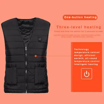 

Unisex Electirc Heating Vest Graphene Carbon Fiber USB Infrared Heated Jacket Winter Thermal Clothing Outdoor Waistcoat 8