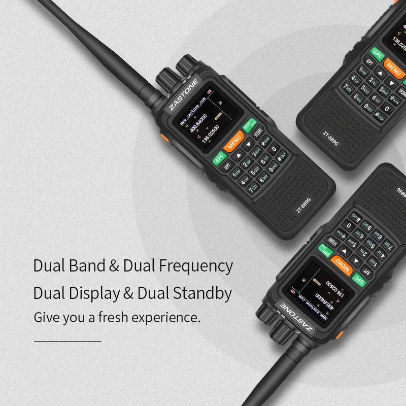 2 шт. Zastone 889G Портативное двухстороннее радио 5 10 км UHF/VHF Вт 999CH 3000 мАч рация Ham CB HF