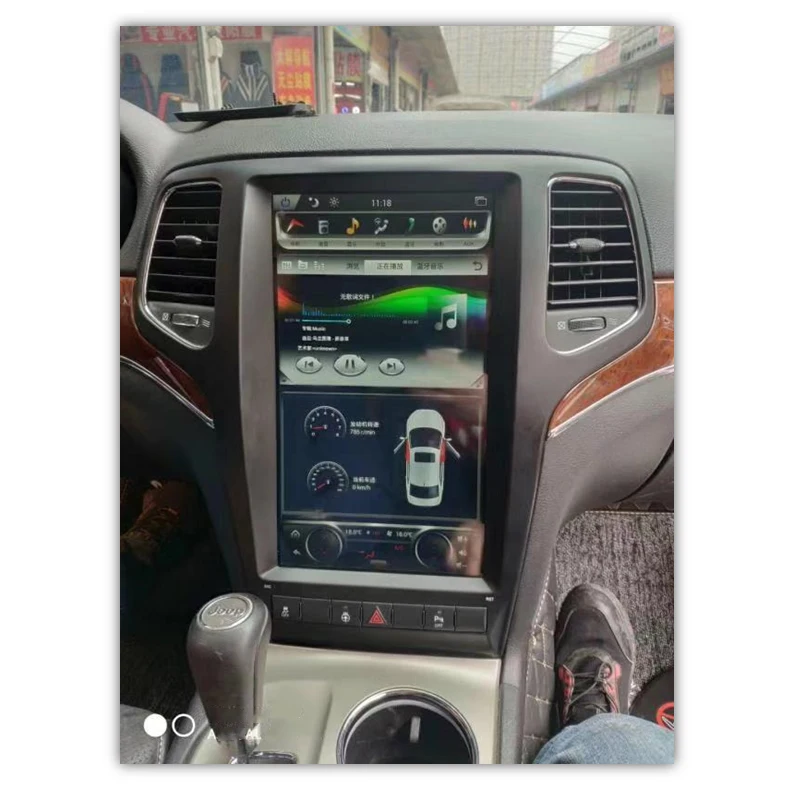 Android 8,1, Восьмиядерный, 13,6 дюймов, Telsa 4+ 64G, автомобильный стерео Мультимедийный Авторадио для 2009-2012 Jeep Grand Cherokee