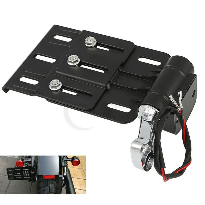 

Motorcycle LED Light Side License Plate Mount For Harley Forty Eight Sportster XL 1200 883 Low XL1200L XL883