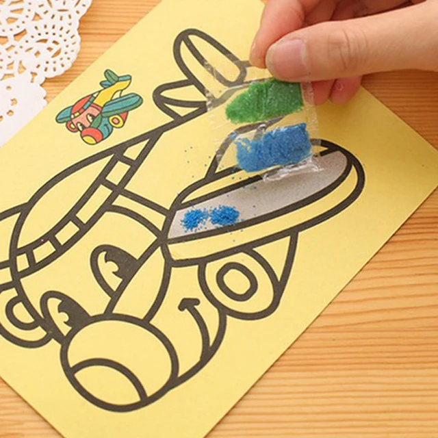 Creative DIY Sand Painting Kids Montessori Toys Children Crafts Doodle Colour Sand Art Pictures Drawing Paper Educational Toys 2