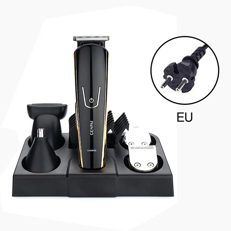 USB EU Manooby 5 в 1 Электрический триммер для волос Перезаряжаемый USB машинка для стрижки волос для стрижки бороды водонепроницаемый US/EU - Цвет: USB EU