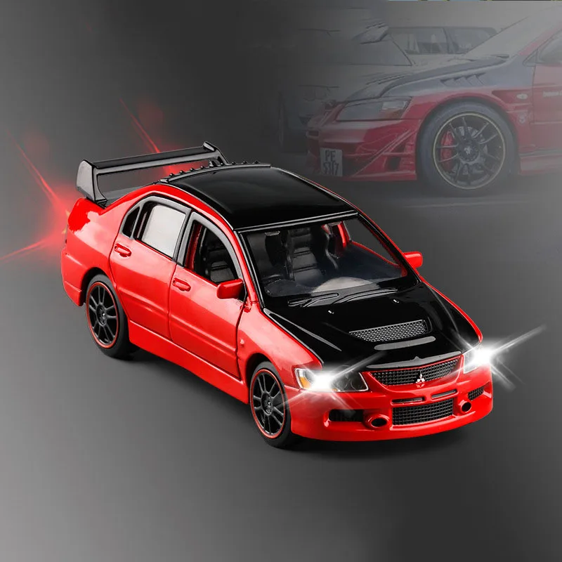 1/32 Mitsubishi EVO 9 IX Sports Cars Toy Alloy Die Cast Metal Casting Sound Light Model Toys Car For Collection - Цвет: 02