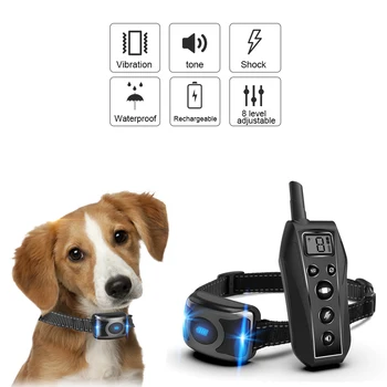 

Dog Training Collar Rechargeable Dog Collar Waterproof with Training Modes Tone Vibration LED Light 600m Remote Range 8 Level