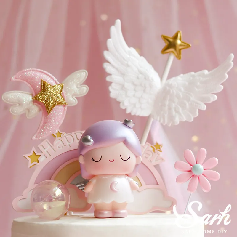 Couronne Aile De Gateau Pour Fille Garcon Decoration Etoile De Lune Fleur De Soleil Decor Pour Fete D Anniversaire Joyeux Fournitures De Patisserie Cadeaux D Amour Pour Mariage Aliexpress