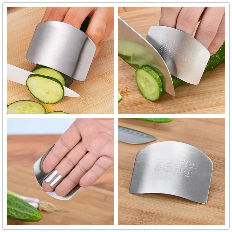 Kitchen Finger Hand Protector Guard Stainless Steel Chop Slice Shield Anti Cut