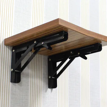 

DIY Home Table Bracket 2PCS 8-20Inch Folding Angle Bracket Adjustable Wall shelf Mounted Durable Bearing Shelf Bracket