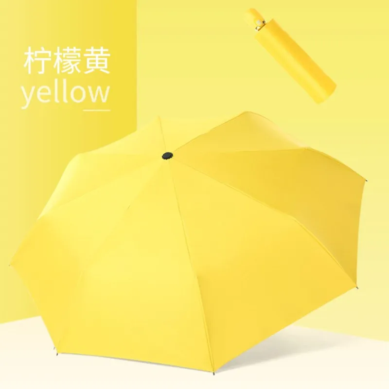 yellow Цветочный зонтик черное покрытие солнцезащитный Солнечный зонтик дождь женщина три складной зонтик женский Автоматический принцесса зонтик подарок - Цвет: yellow