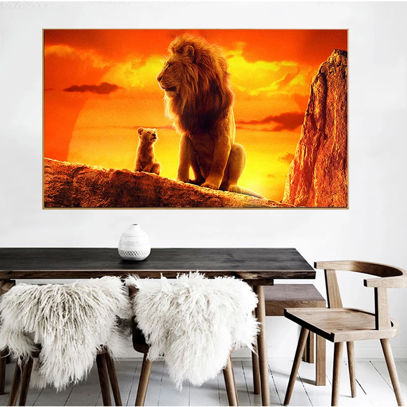 The Lion King Movie Poster Wall Art Canvas Print Canvas Painting Decorative Picture Living Room Decor