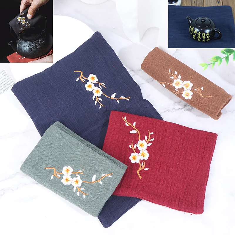 Plum Flower Tea Tea Napkins Cloth Flowers Floral Teal Cotton Dinner Napkins