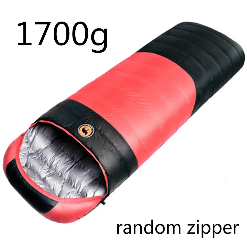 L Red random 1.5 кг/1.7 кг Ультралегкий спальный мешок конверт сделан из белого утиного пуха, удобный спальный мешок в размере 210*80 см - Цвет: L Red random