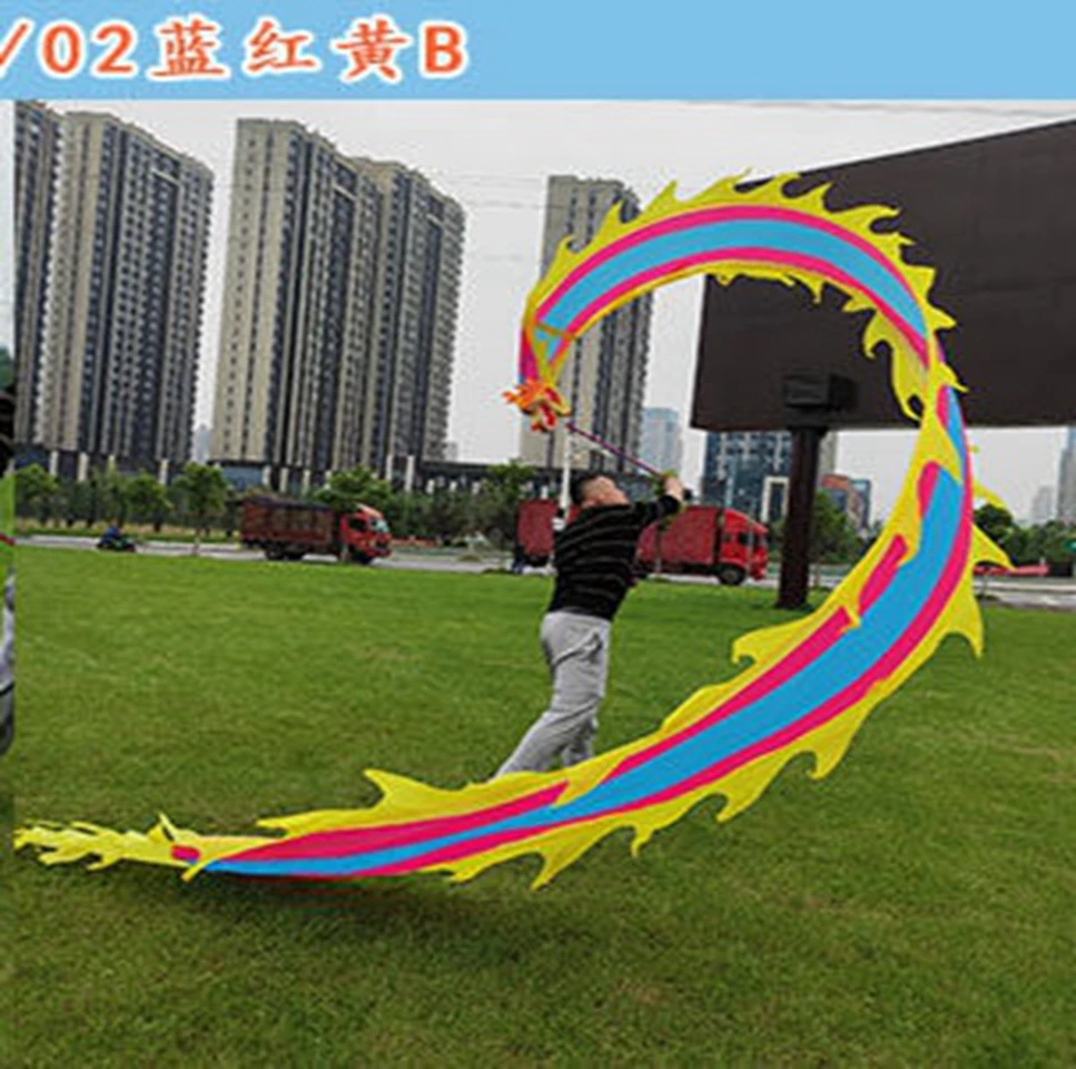 

8M Silk Strip Ribbon Dragon Dance Costume Fitness Outdoor traditional dress Carnival Square Performance Halloween Toys Party