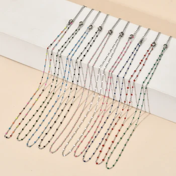 ZMZY Fashion Boho Women Stainless Steel Necklace Silver Color Beaded Chain Chokers Necklaces Chic Wedding Gift Collier Femme