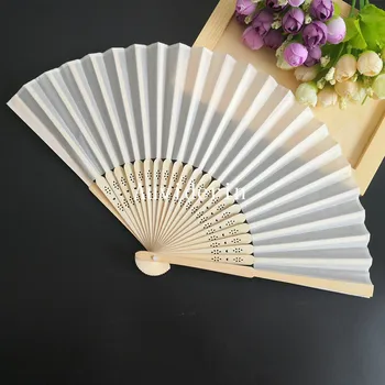 

[Auviderin] 40pcs Personalized Wedding Fan White Customalized Names Folding Fan for Favors Gift