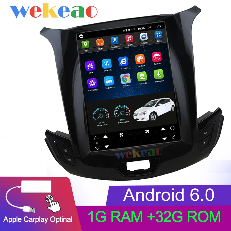 Автомобильный dvd-плеер Wekeao с вертикальным экраном Tesla style 10,4 ''Android 8,1, автомобильный gps-навигатор, Автомагнитола для Chevrolet Cruze+ 4G - Цвет: Android Car Radio