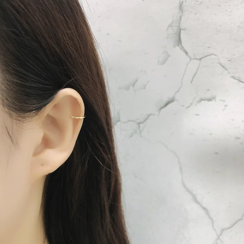 925 Sterling Silver Minimalist Fashion Ear Cuff Clip on Earrings Women Men Girl Without Piercing Nose Ring Jewelry silver earrings,womens earrings