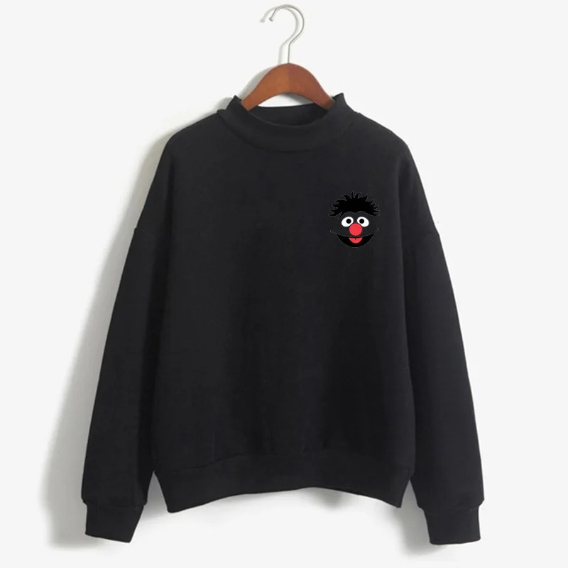 sweatshirt black2 Elmo, Печенья Монстр, Гровер и Оскар все Сезам улица саутсайд Serp kpop толстовки sudadera mujer Толстовка kpop - Цвет: sweatshirt black2
