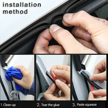 

5M Seal strip B-Shape Car Door Hood Edge Rubber Weatherstrip Universal