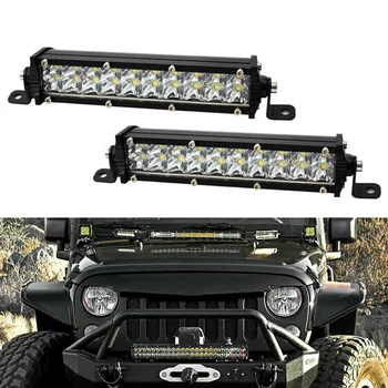 

6000K LED Light bar White 4800LM Waterproof 2pcs Car Ultra-Thin Dual Row