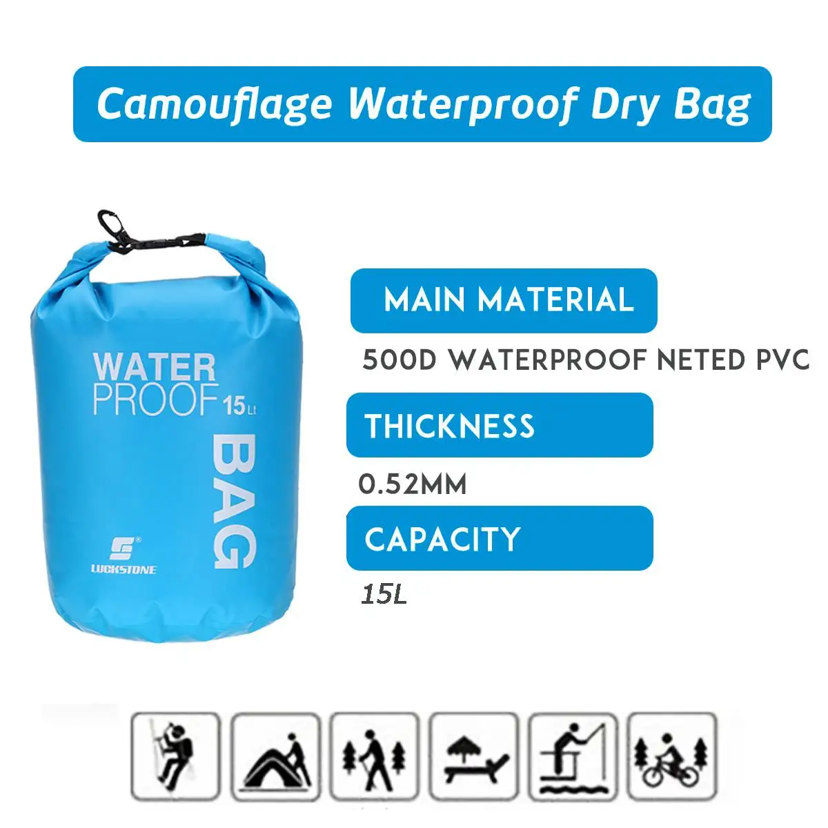2L/5L/10L/15L водонепроницаемая сумка Сверхлегкая ПВХ сумка, водонепроницаемый рюкзак сумка рафтинг, Турпоход туризм плавание