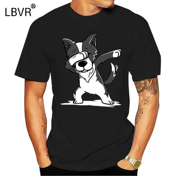 

100% Cotton O-neck Custom Printed Tshirt Men T shirt Funny Dabbing Border Collie - Border Collie Women T-Shirt