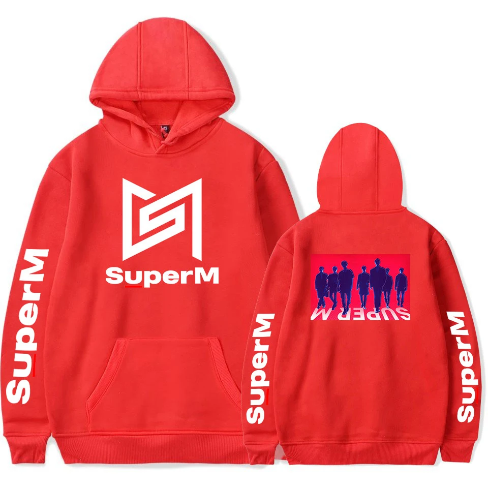 Популярная Толстовка SuperM, модная женская мужская толстовка, Осень-зима, для мальчиков и девочек, пуловер, певица, белая удобная куртка