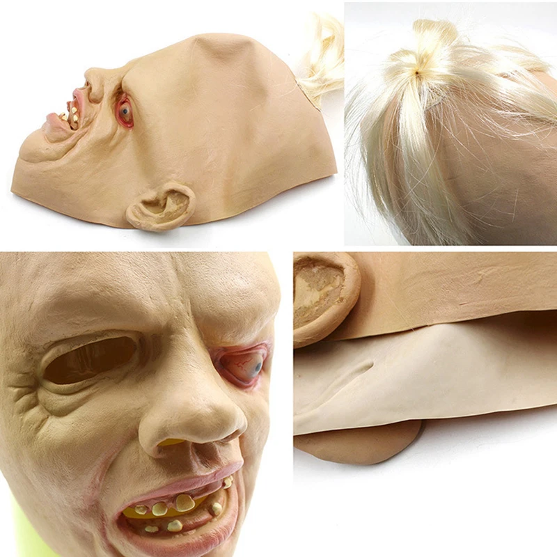 Хэллоуин косплей уродливые опухшие глаза странное лицо страшные Зомби Маска новые латексные ленивые goonies маска в ассортименте