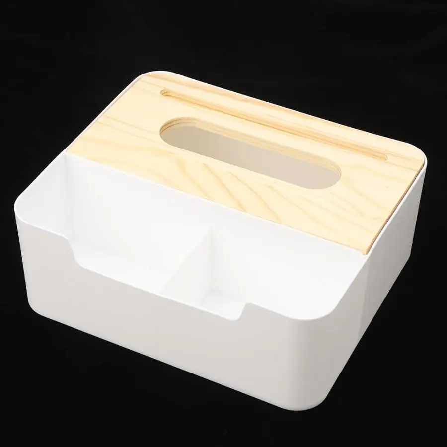 Plastic Tissue Box Pratical Home Office Desktop Remote Control Storage Box Napkin Paper Extraction Holder Box with Lid