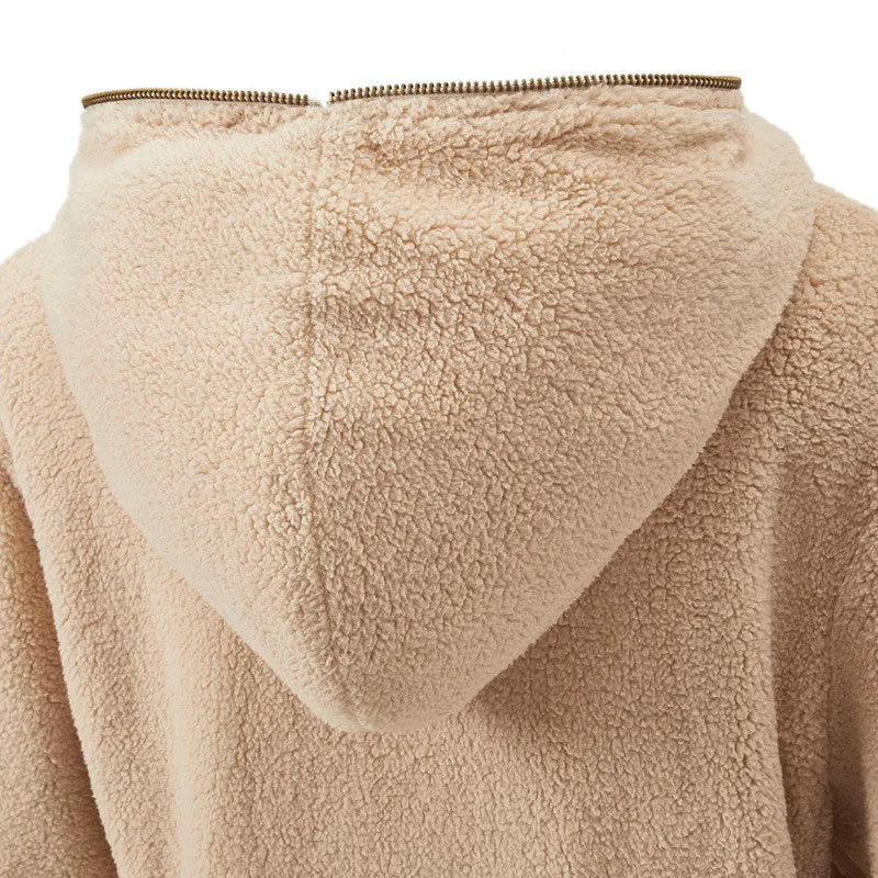 SWIMMART S-5XL, зимнее теплое флисовое пальто с мехом, Женская куртка с длинным рукавом и капюшоном из искусственной овечьей шерсти, верхняя одежда размера плюс, пальто