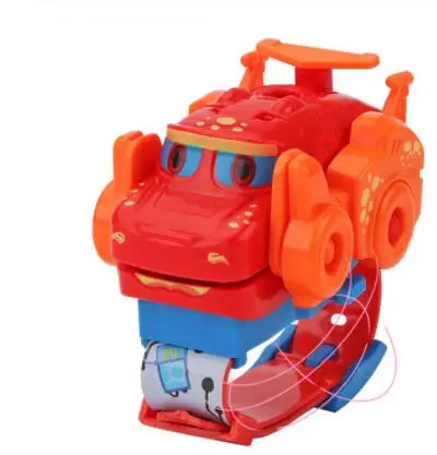 red Diasaur Deformation Project Wristwatch Toy Mecha Electronic Watch Children Sports Cartoon Watches Kids Xmas Gifts#2678 - Цвет: red