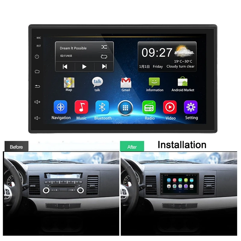 2 Din автомагнитола 7 дюймов Hd Автомобильный Mp5 мультимедийный плеер Android 8,1 Автомобильный Gps навигатор Wifi Bluetooth плеер