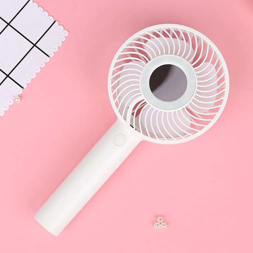 

Mini Handheld Fan USB charging fan with makeup mirror Portable Stroller Fan Electric Fan wind adjustable Mobile Charger